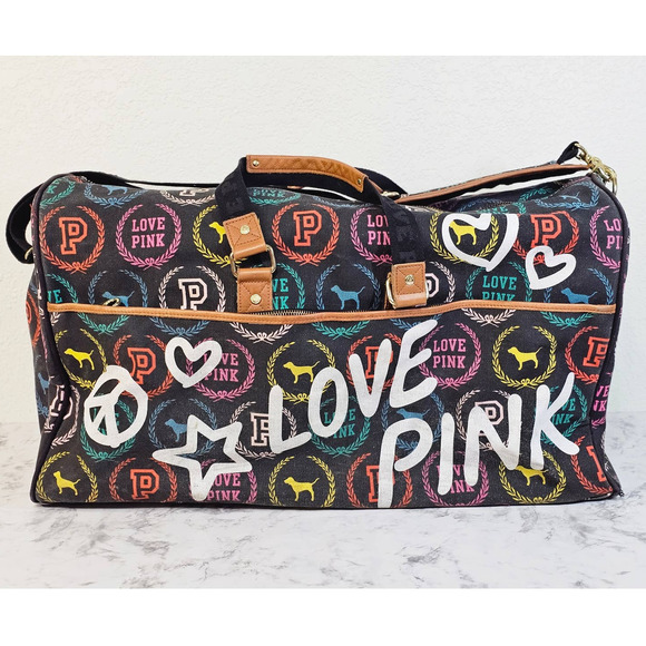 Victoria's Secret Other - Victoria's Secret PINK Duffel Large Weekender Travel Luggage Bag 90s Vibes Love